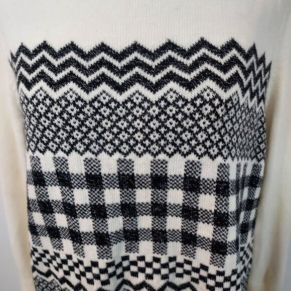 Talbots Wool Blend Modern Fair Isle Shimmer Sweater Size XLP - Picture 4 of 10